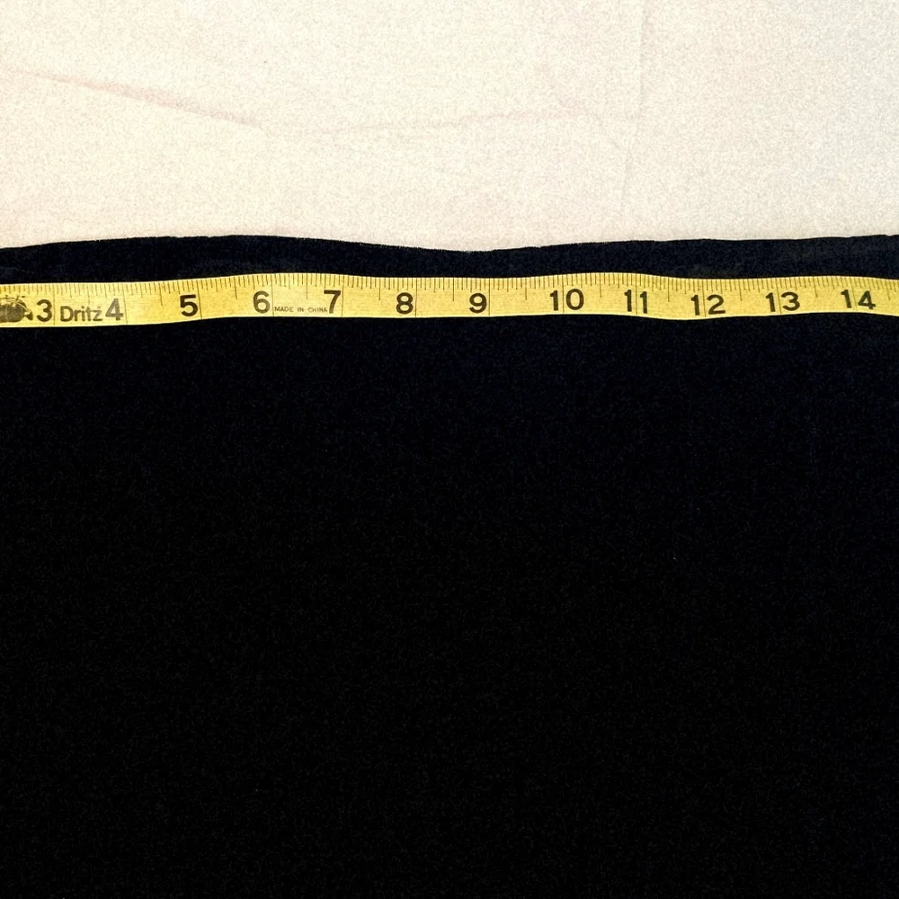 Talbots Classic Long Maxi Midi Black Velvet Skirt 2 POCKETS back zip Size 16 - Picture 7 of 12